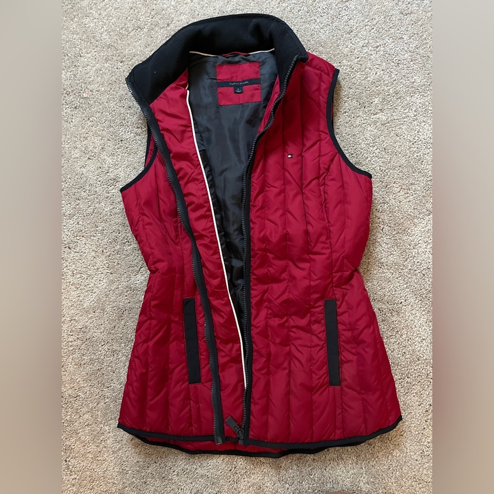 Tommy Hilfiger Red and Black Quilted Vest